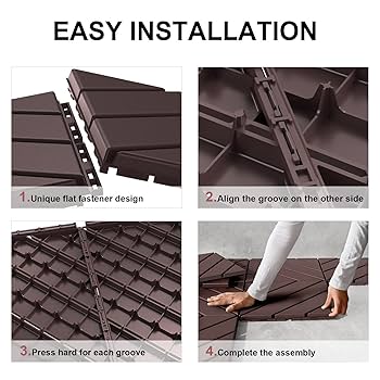 VANCASTLE Plastic Interlocking Deck Tiles, 11.8